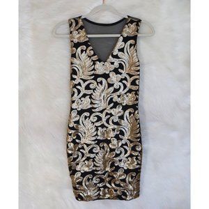 Gold Sequined Bodycon Dress